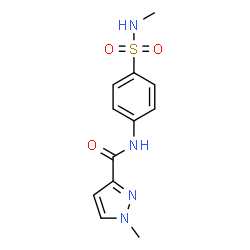 ChemSpider 2D Image | 1-Methyl-N-[4-(methylsulfamoyl)phenyl]-1H-pyrazole-3-carboxamide | C12H14N4O3S