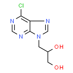 ChemSpider 2D Image | 3-(6-Chloro-9H-purin-9-yl)-1,2-propanediol | C8H9ClN4O2