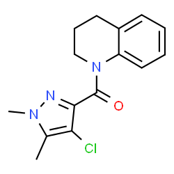ChemSpider 2D Image | (4-Chloro-1,5-dimethyl-1H-pyrazol-3-yl)(3,4-dihydro-1(2H)-quinolinyl)methanone | C15H16ClN3O