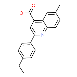 ChemSpider 2D Image | 2-(4-Ethylphenyl)-6-methyl-4-quinolinecarboxylic acid | C19H17NO2