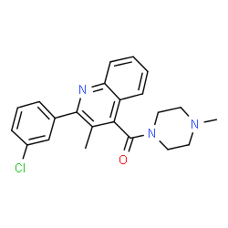 ChemSpider 2D Image | [2-(3-Chlorophenyl)-3-methyl-4-quinolinyl](4-methyl-1-piperazinyl)methanone | C22H22ClN3O