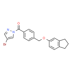 ChemSpider 2D Image | (4-Bromo-1H-pyrazol-1-yl){4-[(2,3-dihydro-1H-inden-5-yloxy)methyl]phenyl}methanone | C20H17BrN2O2