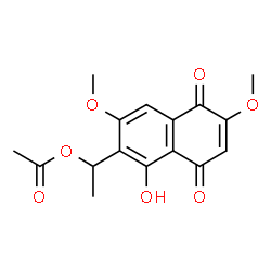 ChemSpider 2D Image | 2,7-Dimethoxy-6-(1-acetoxyethyl)juglone | C16H16O7