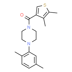 ChemSpider 2D Image | [4-(2,5-Dimethylphenyl)-1-piperazinyl](4,5-dimethyl-3-thienyl)methanone | C19H24N2OS