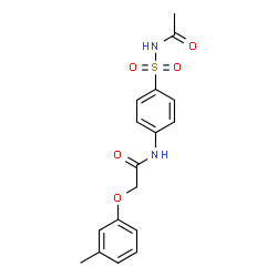 ChemSpider 2D Image | N-[4-(Acetylsulfamoyl)phenyl]-2-(3-methylphenoxy)acetamide | C17H18N2O5S
