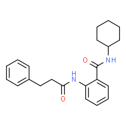 ChemSpider 2D Image | N-Cyclohexyl-2-[(3-phenylpropanoyl)amino]benzamide | C22H26N2O2