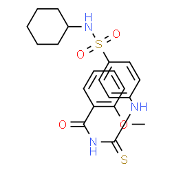ChemSpider 2D Image | N-{[4-(Cyclohexylsulfamoyl)phenyl]carbamothioyl}-2-methoxybenzamide | C21H25N3O4S2