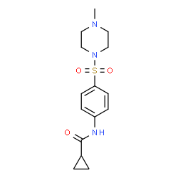 ChemSpider 2D Image | N-{4-[(4-Methyl-1-piperazinyl)sulfonyl]phenyl}cyclopropanecarboxamide | C15H21N3O3S