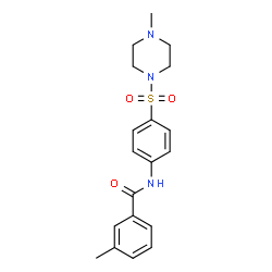ChemSpider 2D Image | 3-methyl-N-[4-[(4-methyl-1-piperazinyl)sulfonyl]phenyl]benzamide | C19H23N3O3S