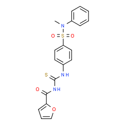 ChemSpider 2D Image | N-({4-[Methyl(phenyl)sulfamoyl]phenyl}carbamothioyl)-2-furamide | C19H17N3O4S2