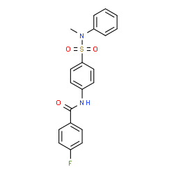 ChemSpider 2D Image | 4-Fluoro-N-{4-[methyl(phenyl)sulfamoyl]phenyl}benzamide | C20H17FN2O3S