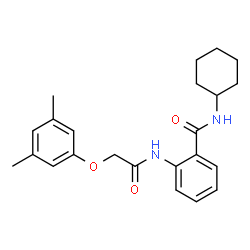 ChemSpider 2D Image | N-Cyclohexyl-2-{[(3,5-dimethylphenoxy)acetyl]amino}benzamide | C23H28N2O3
