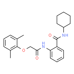 ChemSpider 2D Image | N-Cyclohexyl-2-{[(2,6-dimethylphenoxy)acetyl]amino}benzamide | C23H28N2O3