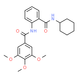 ChemSpider 2D Image | N-[2-(Cyclohexylcarbamoyl)phenyl]-3,4,5-trimethoxybenzamide | C23H28N2O5