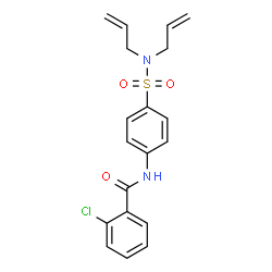 ChemSpider 2D Image | 2-Chloro-N-[4-(diallylsulfamoyl)phenyl]benzamide | C19H19ClN2O3S