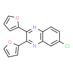 ChemSpider 2D Image | 6-Chloro-2,3-di(2-furyl)quinoxaline | C16H9ClN2O2