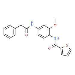 ChemSpider 2D Image | N-{2-Methoxy-4-[(phenylacetyl)amino]phenyl}-2-furamide | C20H18N2O4