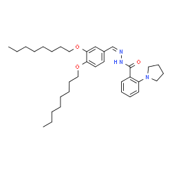 ChemSpider 2D Image | N'-{(Z)-[3,4-Bis(octyloxy)phenyl]methylene}-2-(1-pyrrolidinyl)benzohydrazide | C34H51N3O3