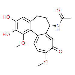 ChemSpider 2D Image | N-[(7S)-2,3-Dihydroxy-1,10-dimethoxy-9-oxo-5,6,7,9-tetrahydrobenzo[a]heptalen-7-yl]acetamide | C20H21NO6