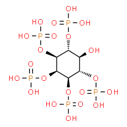 ChemSpider 2D Image | 1L-myo-inositol 1,2,3,4,6-pentakisphosphate | C6H17O21P5