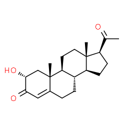 ChemSpider 2D Image | 2alpha-Hydroxy-4-pregnene-3,20-dione | C21H30O3