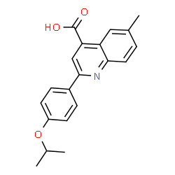 ChemSpider 2D Image | 2-(4-Isopropoxyphenyl)-6-methyl-4-quinolinecarboxylic acid | C20H19NO3