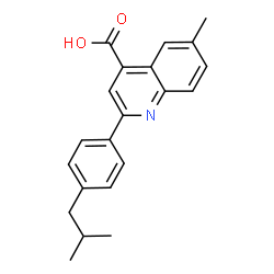 ChemSpider 2D Image | 2-(4-Isobutylphenyl)-6-methyl-4-quinolinecarboxylic acid | C21H21NO2