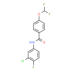 ChemSpider 2D Image | N-(3-Chloro-4-fluorophenyl)-4-(difluoromethoxy)benzamide | C14H9ClF3NO2