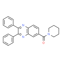 ChemSpider 2D Image | (2,3-Diphenyl-6-quinoxalinyl)(1-piperidinyl)methanone | C26H23N3O
