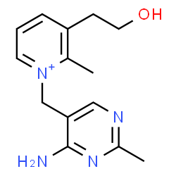 ChemSpider 2D Image | 1-[(4-Amino-2-methyl-5-pyrimidinyl)methyl]-3-(2-hydroxyethyl)-2-methylpyridinium | C14H19N4O