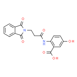 ChemSpider 2D Image | 2-{[3-(1,3-Dioxo-1,3-dihydro-2H-isoindol-2-yl)propanoyl]amino}-5-hydroxybenzoic acid | C18H14N2O6