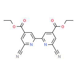 ChemSpider 2D Image | Diethyl-6,6'-dicyan-2,2'-bipyridin-4,4'-dicarboxylat | C18H14N4O4