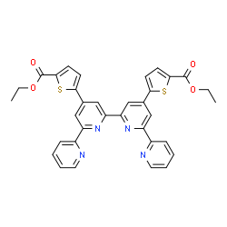ChemSpider 2D Image | Diethyl 5,5'-(2,2':6',2'':6'',2'''-quaterpyridine-4',4''-diyl)di(2-thiophenecarboxylate) | C34H26N4O4S2
