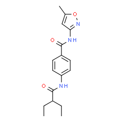ChemSpider 2D Image | 4-[(2-Ethylbutanoyl)amino]-N-(5-methyl-1,2-oxazol-3-yl)benzamide | C17H21N3O3