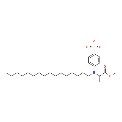 ChemSpider 2D Image | 4-[Hexadecyl(1-methoxy-1-oxo-2-propanyl)amino]benzenesulfonic acid | C26H45NO5S
