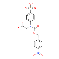 ChemSpider 2D Image | N-{[(4-Nitrobenzyl)oxy]carbonyl}-N-(4-sulfophenyl)glycine | C16H14N2O9S