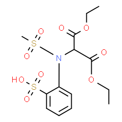ChemSpider 2D Image | 2-[(1,3-Diethoxy-1,3-dioxo-2-propanyl)(methylsulfonyl)amino]benzenesulfonic acid | C14H19NO9S2