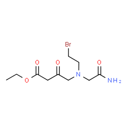 ChemSpider 2D Image | Ethyl 4-[(2-amino-2-oxoethyl)(2-bromoethyl)amino]-3-oxobutanoate | C10H17BrN2O4