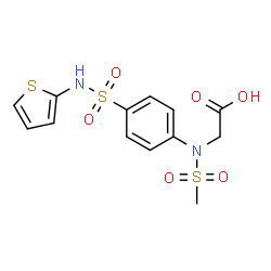 ChemSpider 2D Image | N-(Methylsulfonyl)-N-[4-(2-thienylsulfamoyl)phenyl]glycine | C13H14N2O6S3