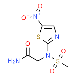 ChemSpider 2D Image | N~2~-(Methylsulfonyl)-N~2~-(5-nitro-1,3-thiazol-2-yl)glycinamide | C6H8N4O5S2