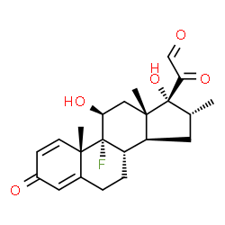ChemSpider 2D Image | (11beta,16alpha)-9-Fluoro-11,17-dihydroxy-16-methyl-3,20-dioxopregna-1,4-dien-21-al | C22H27FO5
