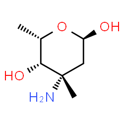 ChemSpider 2D Image | 3-Amino-2,3,6-trideoxy-3-methyl-alpha-L-lyxo-hexopyranose | C7H15NO3