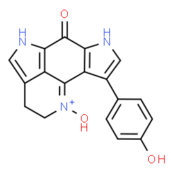 ChemSpider 2D Image | 1-Hydroxy-9-(4-hydroxyphenyl)-6-oxo-3,5,6,7-tetrahydro-2H-dipyrrolo[4,3,2-de:2',3'-h]quinolin-1-ium | C18H14N3O3