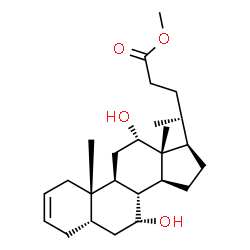 ChemSpider 2D Image | Methyl (5beta,7alpha,12alpha)-7,12-dihydroxychol-2-en-24-oate | C25H40O4