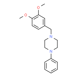 ChemSpider 2D Image | 1-(3,4-Dimethoxybenzyl)-4-phenylpiperazine | C19H24N2O2