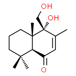 ChemSpider 2D Image | (4R,4aS,8aS)-4-Hydroxy-4-(hydroxymethyl)-3,4a,8,8-tetramethyl-4a,5,6,7,8,8a-hexahydro-1(4H)-naphthalenone | C15H24O3