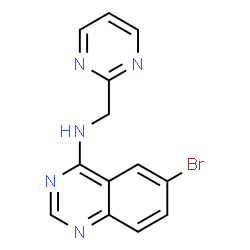 ChemSpider 2D Image | 6-Bromo-N-(2-pyrimidinylmethyl)-4-quinazolinamine | C13H10BrN5