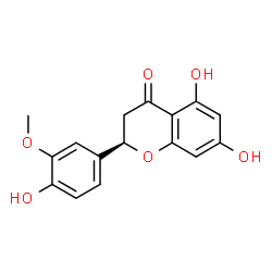 ChemSpider 2D Image | (2R)-5,7-Dihydroxy-2-(4-hydroxy-3-methoxyphenyl)-2,3-dihydro-4H-chromen-4-one | C16H14O6