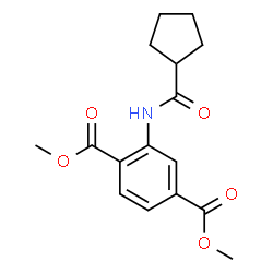 ChemSpider 2D Image | Dimethyl 2-[(cyclopentylcarbonyl)amino]terephthalate | C16H19NO5
