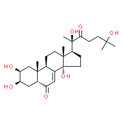 ChemSpider 2D Image | (2beta,3beta,5beta)-2,3,14,20,25-Pentahydroxycholest-7-ene-6,22-dione | C27H42O7